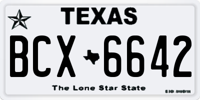 TX license plate BCX6642