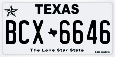 TX license plate BCX6646