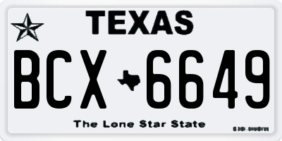 TX license plate BCX6649