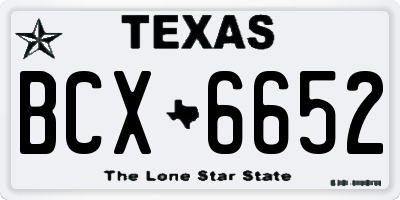 TX license plate BCX6652