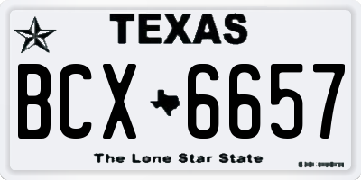 TX license plate BCX6657