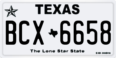 TX license plate BCX6658