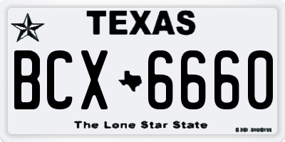 TX license plate BCX6660