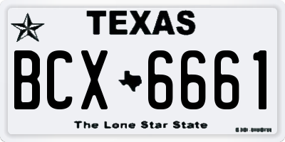 TX license plate BCX6661