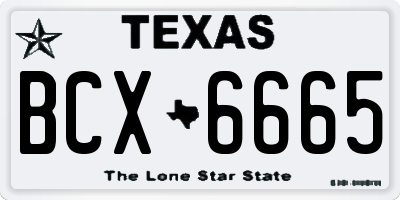 TX license plate BCX6665