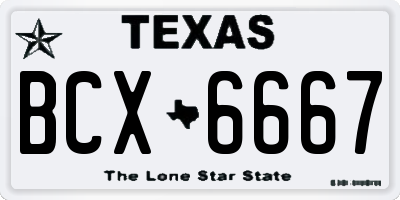 TX license plate BCX6667