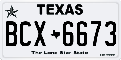 TX license plate BCX6673