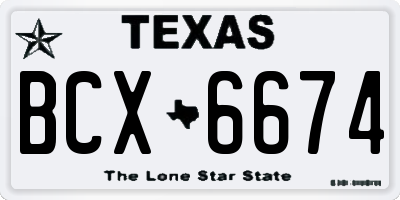 TX license plate BCX6674