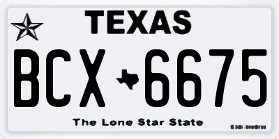 TX license plate BCX6675