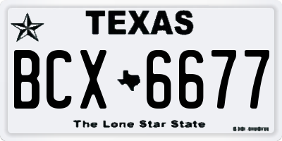 TX license plate BCX6677