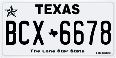TX license plate BCX6678