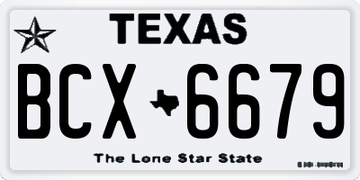 TX license plate BCX6679