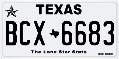 TX license plate BCX6683