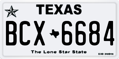 TX license plate BCX6684
