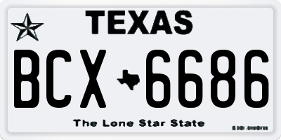 TX license plate BCX6686