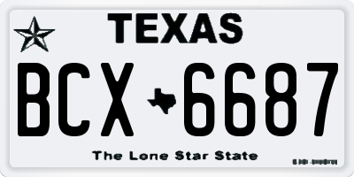 TX license plate BCX6687