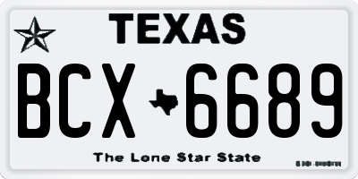 TX license plate BCX6689