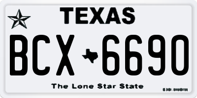 TX license plate BCX6690
