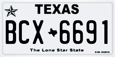 TX license plate BCX6691