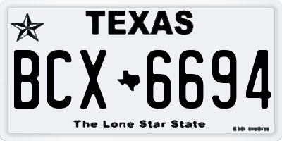 TX license plate BCX6694