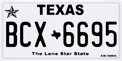 TX license plate BCX6695