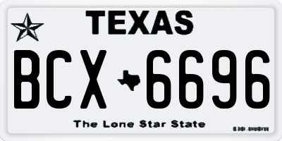 TX license plate BCX6696