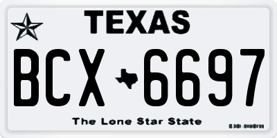 TX license plate BCX6697