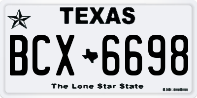 TX license plate BCX6698