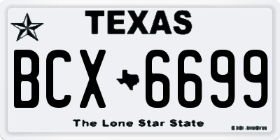 TX license plate BCX6699