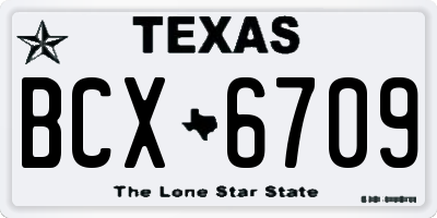 TX license plate BCX6709