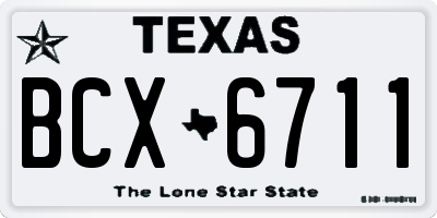 TX license plate BCX6711