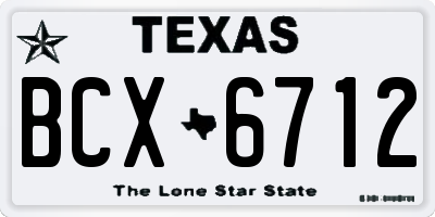 TX license plate BCX6712