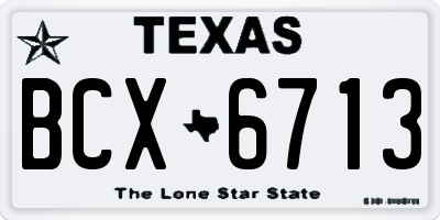 TX license plate BCX6713