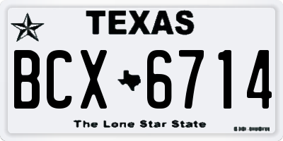 TX license plate BCX6714