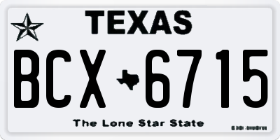 TX license plate BCX6715