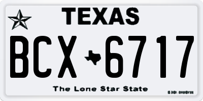 TX license plate BCX6717