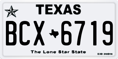 TX license plate BCX6719