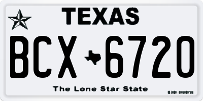 TX license plate BCX6720