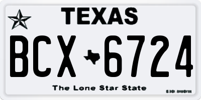 TX license plate BCX6724