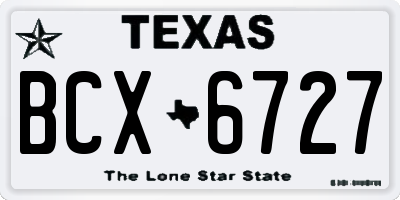 TX license plate BCX6727