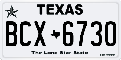 TX license plate BCX6730