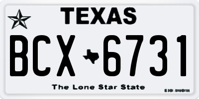 TX license plate BCX6731