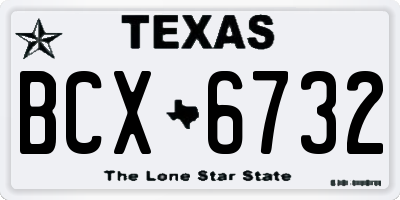 TX license plate BCX6732