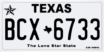 TX license plate BCX6733