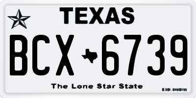 TX license plate BCX6739