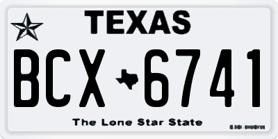 TX license plate BCX6741