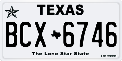 TX license plate BCX6746