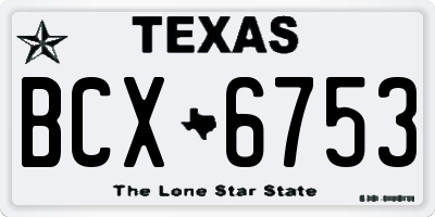 TX license plate BCX6753