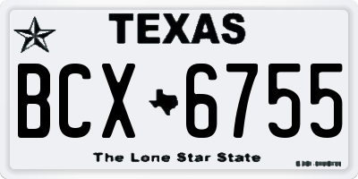 TX license plate BCX6755