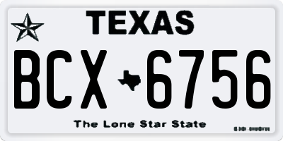 TX license plate BCX6756